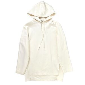 Melitta Baumeister Cream White Extra Oversized Long Fishtail Cotton Hoodie